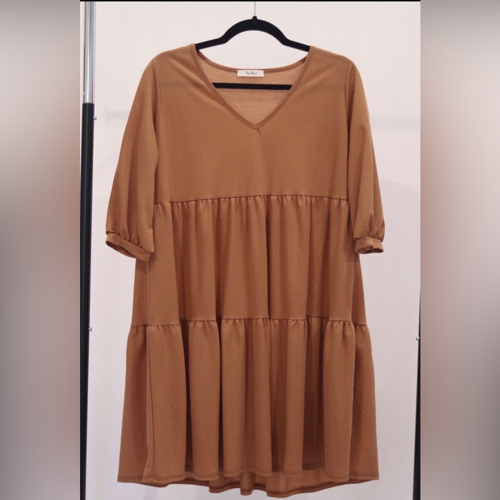 Taupe babydoll dress